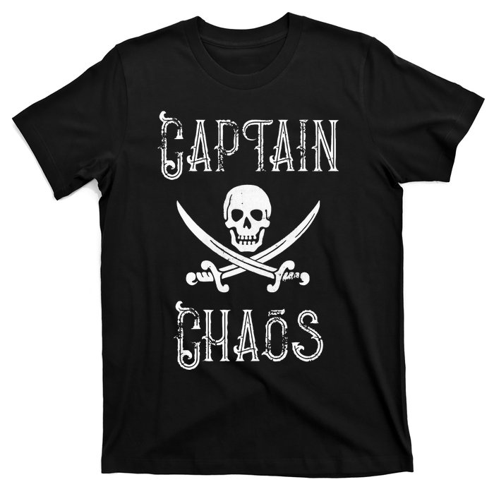 Funny Captain Chaos Retro Pirate Pontoon Boating T-Shirt