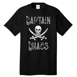 Funny Captain Chaos Retro Pirate Pontoon Boating Tall T-Shirt