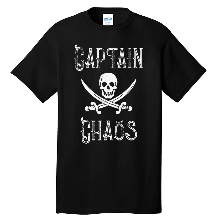 Funny Captain Chaos Retro Pirate Pontoon Boating Tall T-Shirt