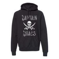 Funny Captain Chaos Retro Pirate Pontoon Boating Premium Hoodie