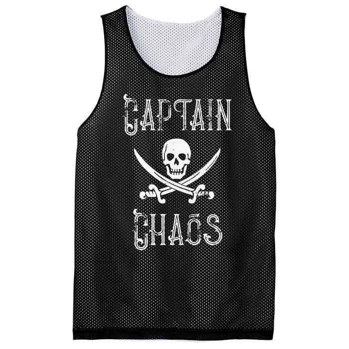 Funny Captain Chaos Retro Pirate Pontoon Boating Mesh Reversible Basketball Jersey Tank