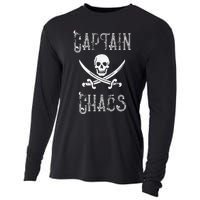 Funny Captain Chaos Retro Pirate Pontoon Boating Cooling Performance Long Sleeve Crew