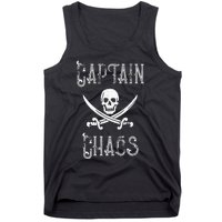 Funny Captain Chaos Retro Pirate Pontoon Boating Tank Top