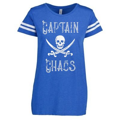 Funny Captain Chaos Retro Pirate Pontoon Boating Enza Ladies Jersey Football T-Shirt