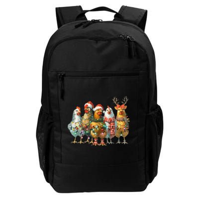 Funny Chicken Christmas Lights Farm Animal Cute Xmas Holiday Daily Commute Backpack