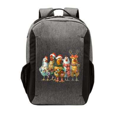 Funny Chicken Christmas Lights Farm Animal Cute Xmas Holiday Vector Backpack