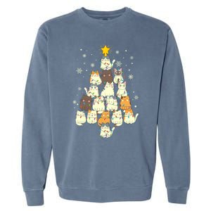 Funny Cats Christmas Tree Gift Garment-Dyed Sweatshirt