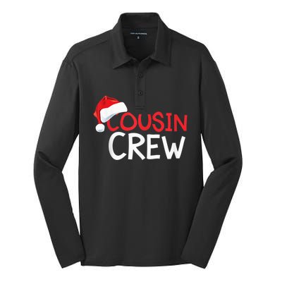 Funny Cousin Crew Santa Hat Matching Christmas Sleeping Xmas Silk Touch Performance Long Sleeve Polo