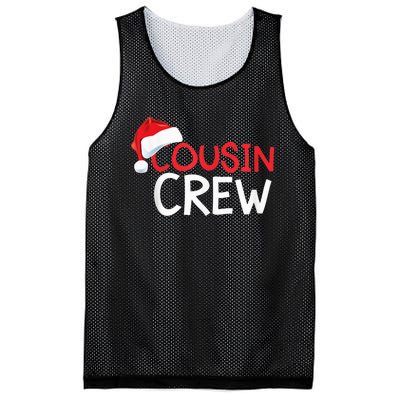 Funny Cousin Crew Santa Hat Matching Christmas Sleeping Xmas Mesh Reversible Basketball Jersey Tank