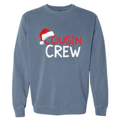 Funny Cousin Crew Santa Hat Matching Christmas Sleeping Xmas Garment-Dyed Sweatshirt