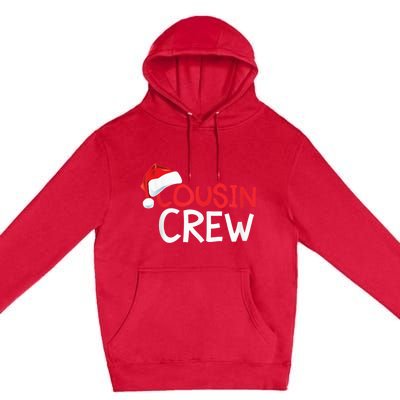 Funny Cousin Crew Santa Hat Matching Christmas Sleeping Xmas Premium Pullover Hoodie