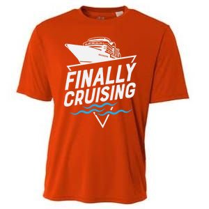 Finally Cruising Cruise Ship Family Vacation Gift Cooling Performance Crew T-Shirt