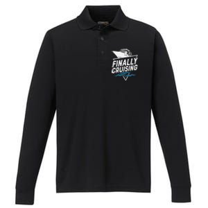 Finally Cruising Cruise Ship Family Vacation Gift Performance Long Sleeve Polo