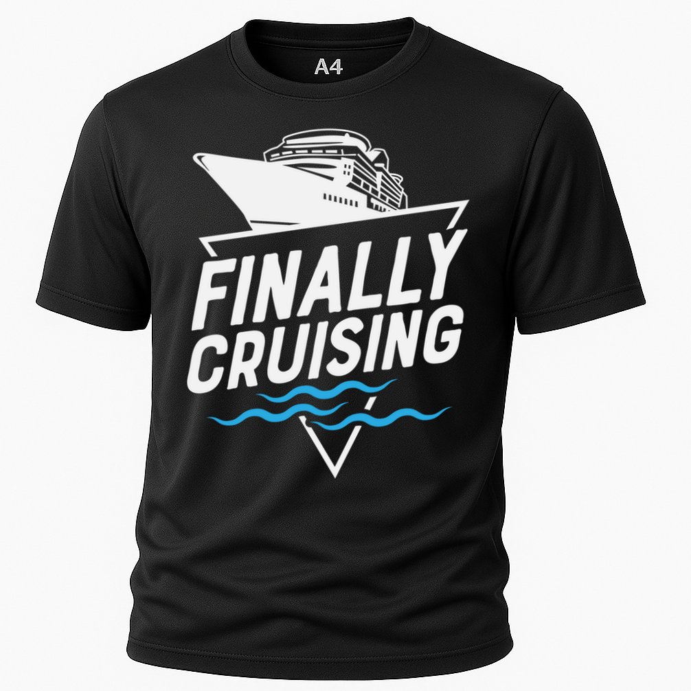 Finally Cruising Cruise Ship Family Vacation Gift Cooling Performance Crew T-Shirt