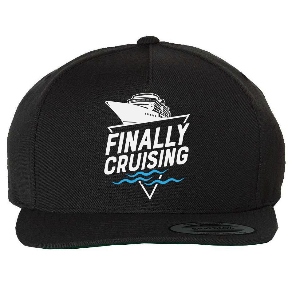 Finally Cruising Cruise Ship Family Vacation Gift Wool Snapback Cap
