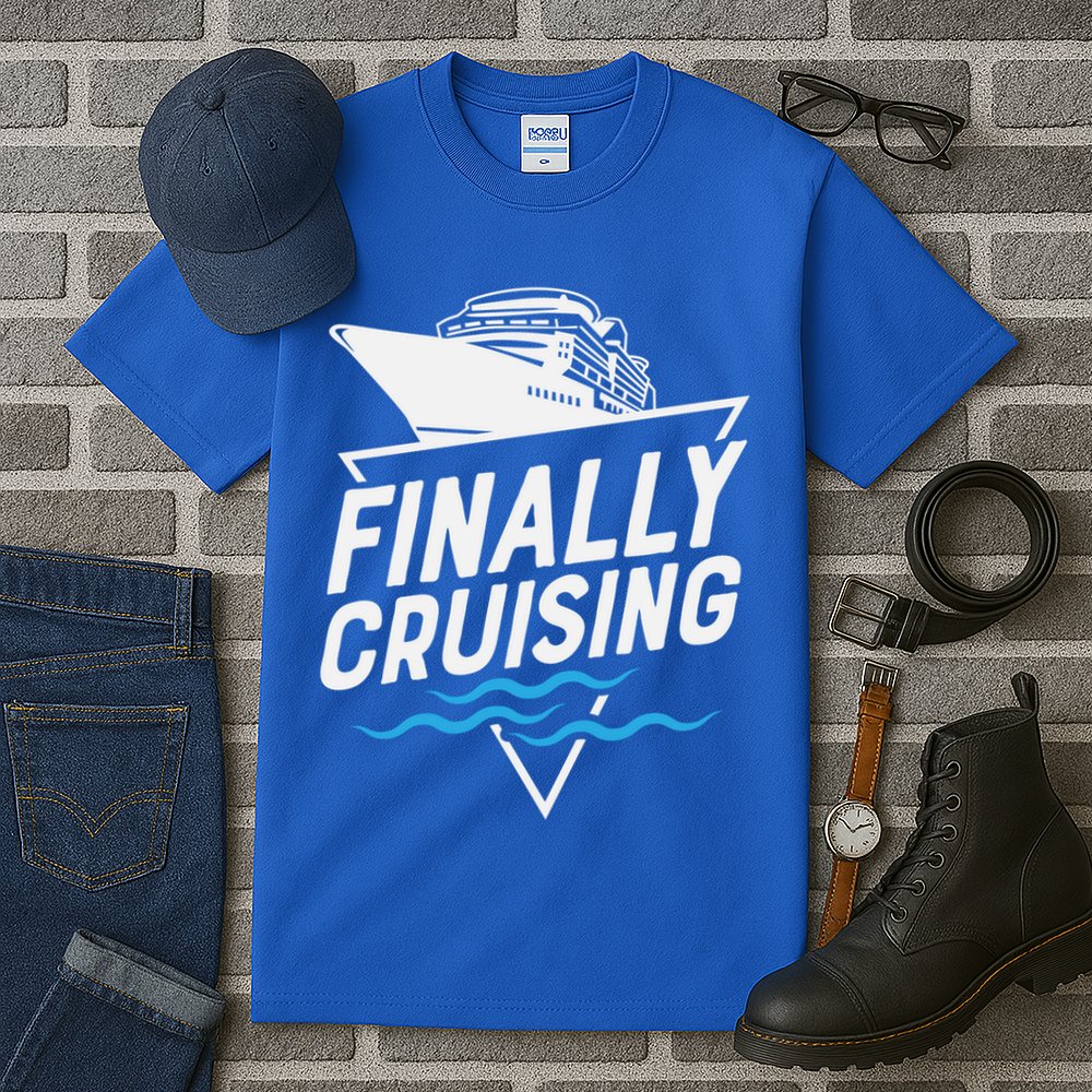 Finally Cruising Cruise Ship Family Vacation Gift Tall T-Shirt