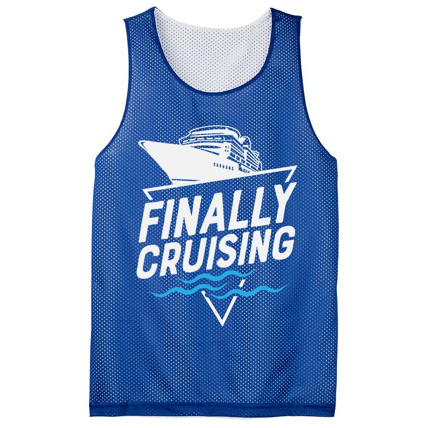 Finally Cruising Cruise Ship Family Vacation Gift Mesh Reversible Basketball Jersey Tank