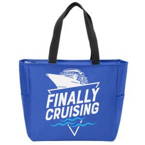 Finally Cruising Cruise Ship Family Vacation Gift Zip Tote Bag