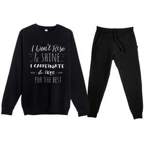 Funny Coffee Coffee Lover Saying Gift For Her Mom Wine Premium Crewneck Sweatsuit Set