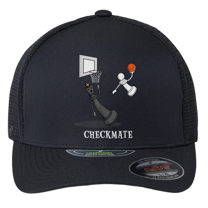 Funny Checkmate Chess Basketball Game Board King Pawn Piece Flexfit Unipanel Trucker Cap