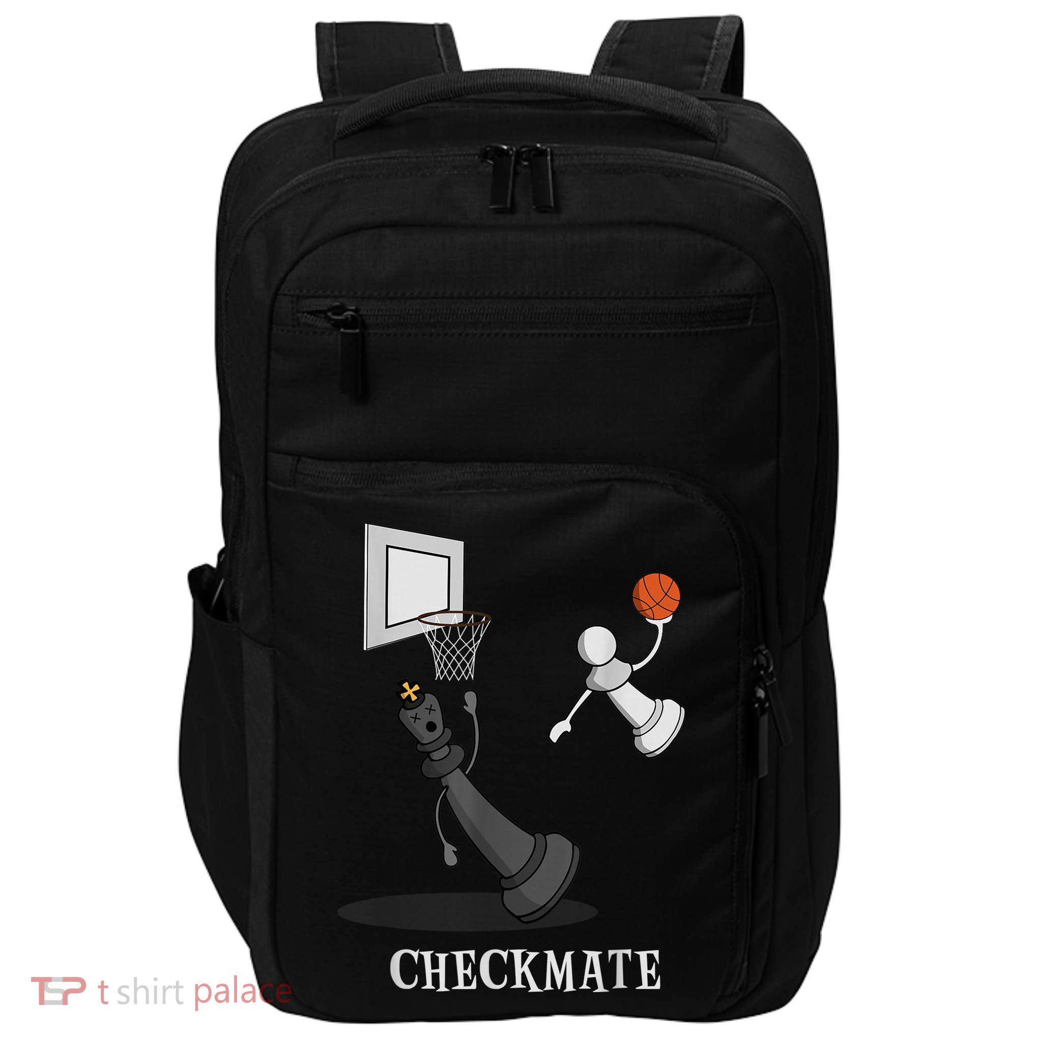 Funny Checkmate Chess Basketball Game Board King Pawn Piece Impact Tech Backpack