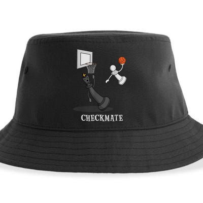 Funny Checkmate Chess Basketball Game Board King Pawn Piece Sustainable Bucket Hat