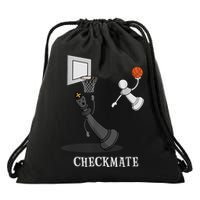Funny Checkmate Chess Basketball Game Board King Pawn Piece Drawstring Bag