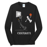 Funny Checkmate Chess Basketball Game Board King Pawn Piece Tall Long Sleeve T-Shirt