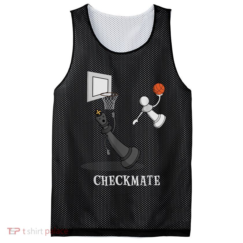 Funny Checkmate Chess Basketball Game Board King Pawn Piece Mesh Reversible Basketball Jersey Tank
