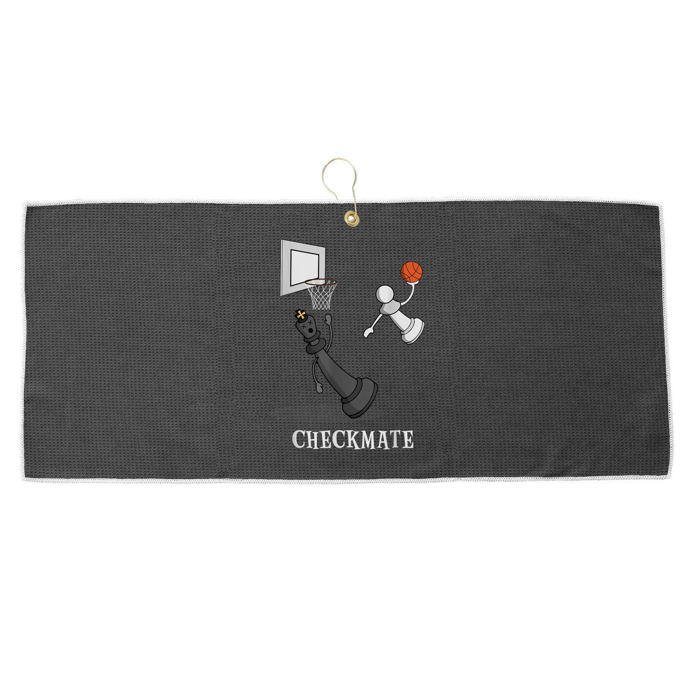 Funny Checkmate Chess Basketball Game Board King Pawn Piece Large Microfiber Waffle Golf Towel