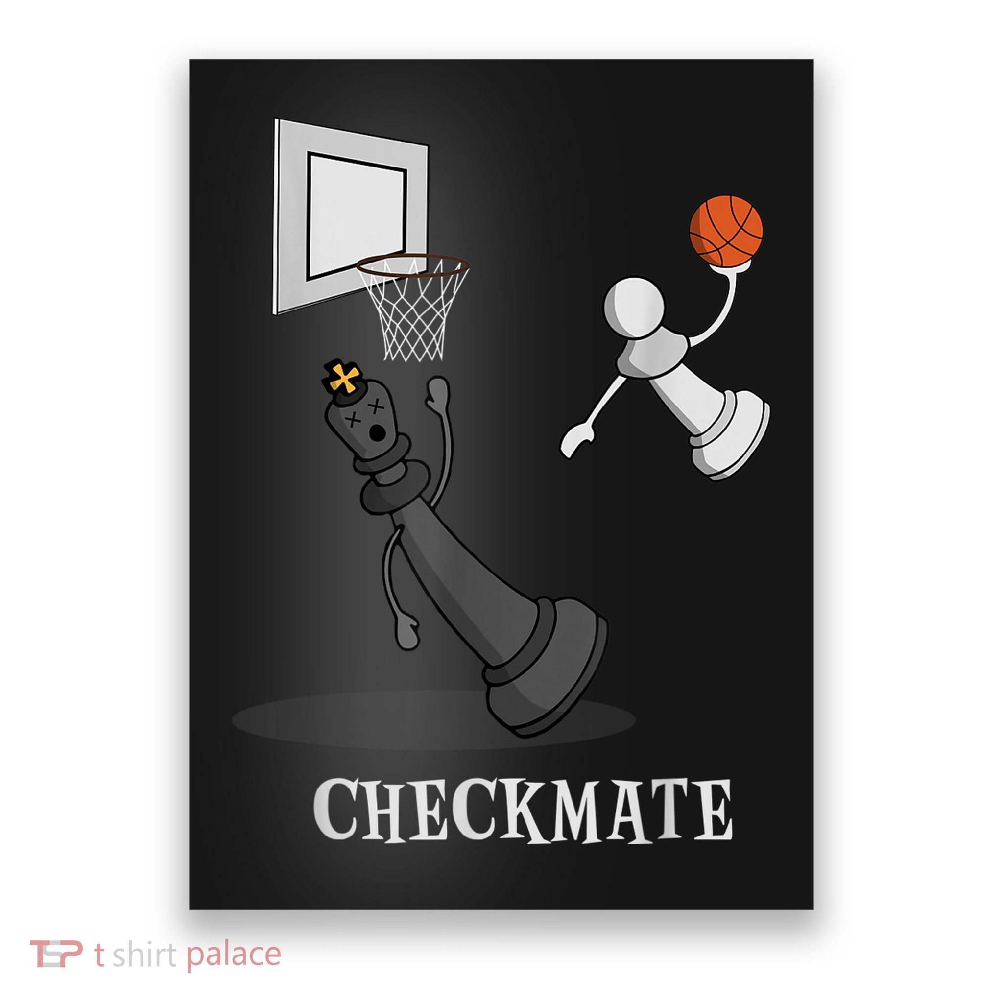 Funny Checkmate Chess Basketball Game Board King Pawn Piece Poster