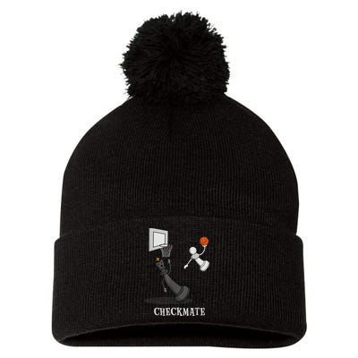 Funny Checkmate Chess Basketball Game Board King Pawn Piece Pom Pom 12in Knit Beanie