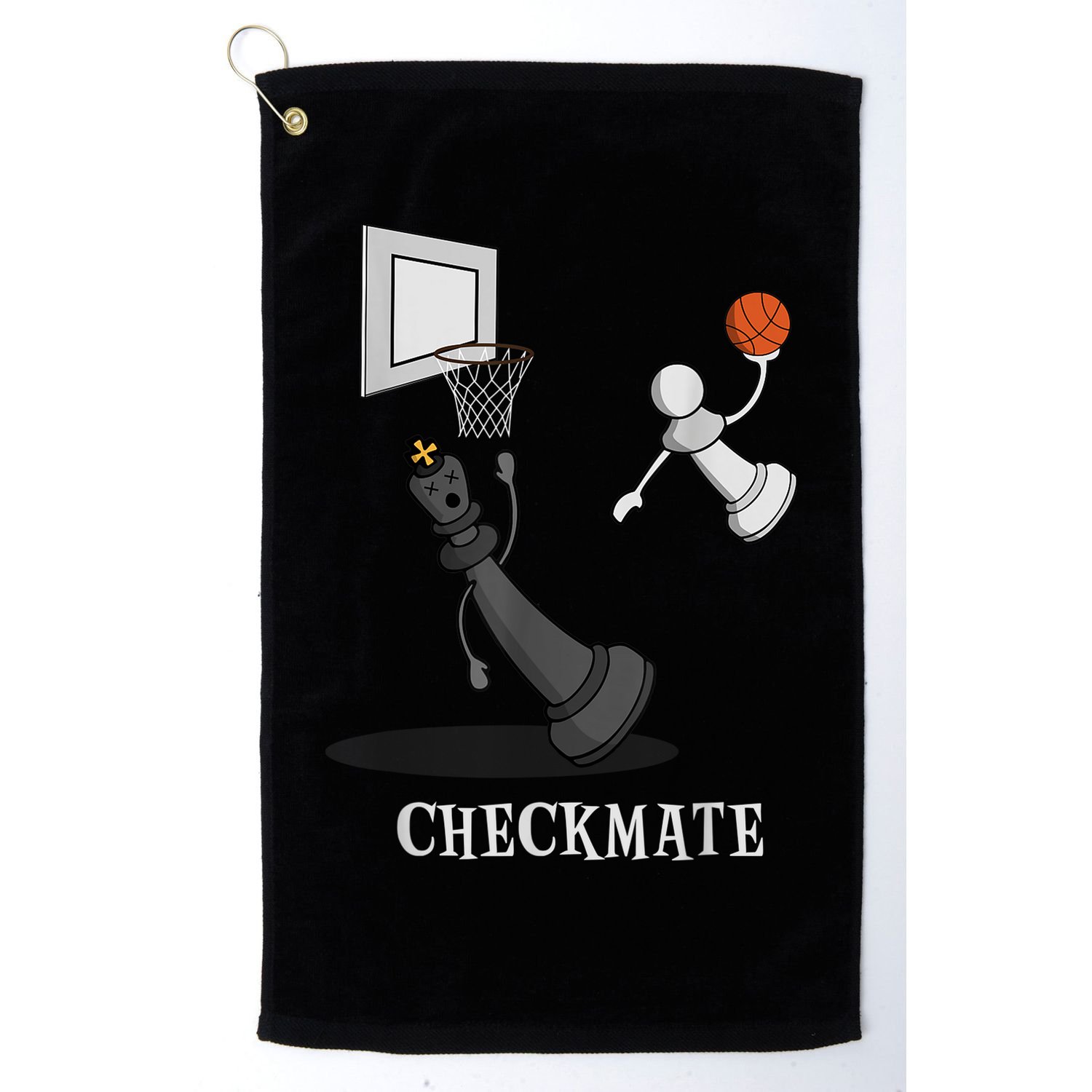 Funny Checkmate Chess Basketball Game Board King Pawn Piece Golf Towel