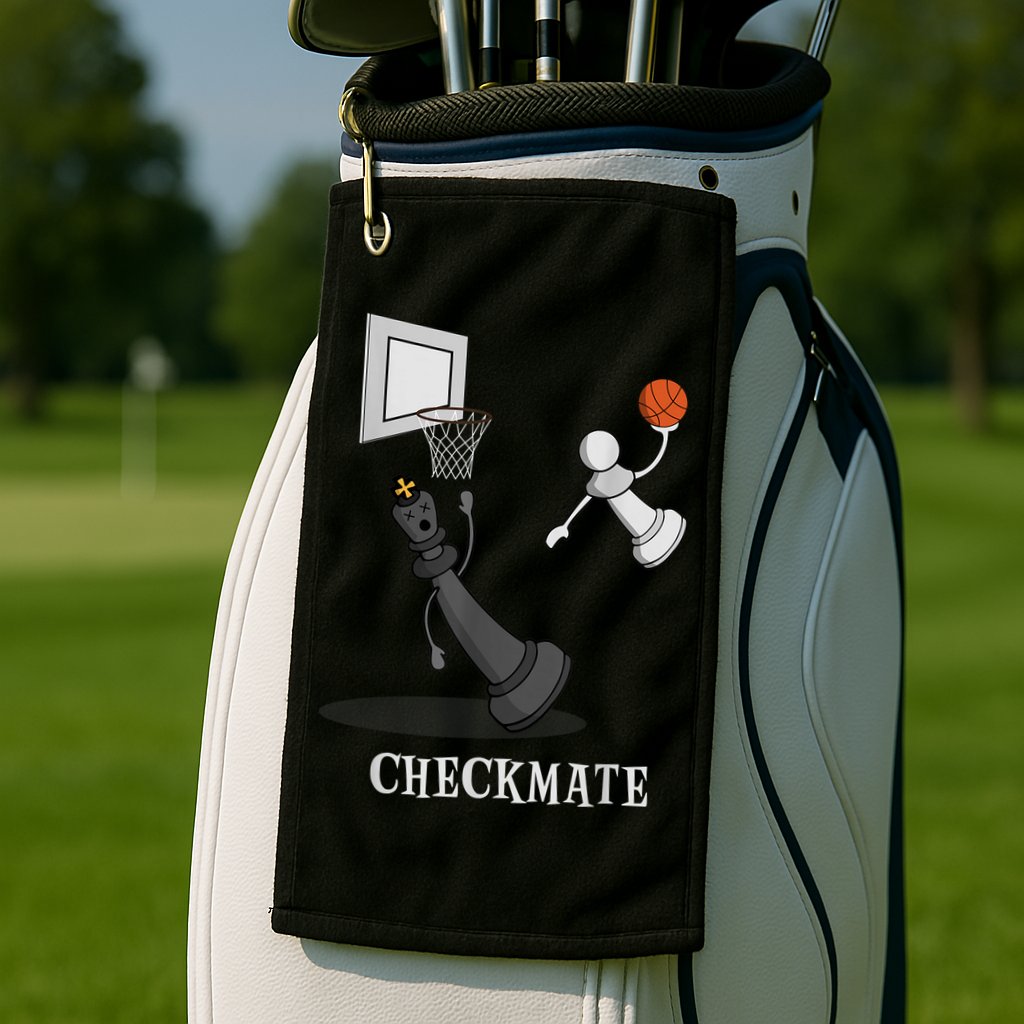 Funny Checkmate Chess Basketball Game Board King Pawn Piece Golf Towel
