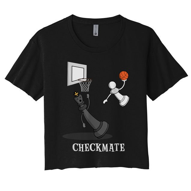 Funny Checkmate Chess Basketball Game Board King Pawn Piece Crop Top