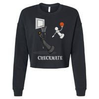 Funny Checkmate Chess Basketball Game Board King Pawn Piece Cropped Pullover Crew