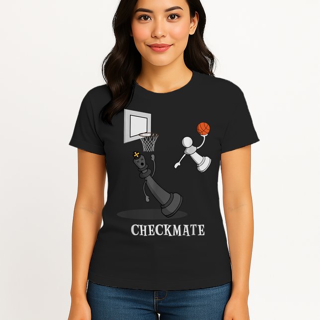 Funny Checkmate Chess Basketball Game Board King Pawn Piece Womens T-Shirt
