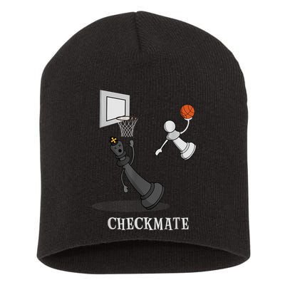 Funny Checkmate Chess Basketball Game Board King Pawn Piece Short Acrylic Beanie