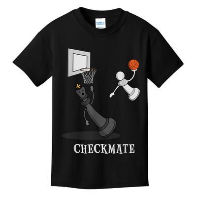 Funny Checkmate Chess Basketball Game Board King Pawn Piece Kids T-Shirt