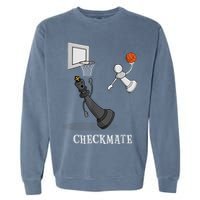 Funny Checkmate Chess Basketball Game Board King Pawn Piece Garment-Dyed Sweatshirt