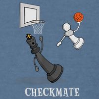 Funny Checkmate Chess Basketball Game Board King Pawn Piece Garment-Dyed Sweatshirt