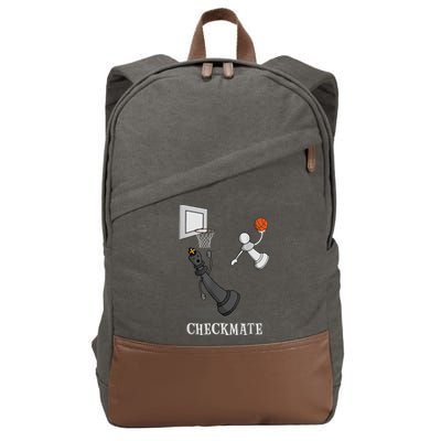 Funny Checkmate Chess Basketball Game Board King Pawn Piece Cotton Canvas Backpack