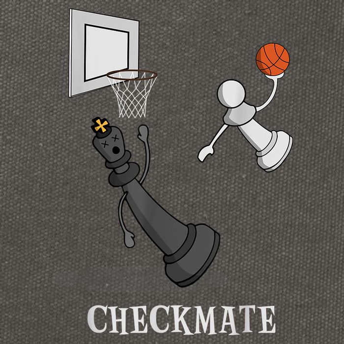 Funny Checkmate Chess Basketball Game Board King Pawn Piece Cotton Canvas Backpack