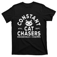 Funny Constant Cat Chasers Household Champs Retro Cats Lover T-Shirt