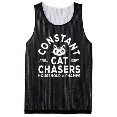 Funny Constant Cat Chasers Household Champs Retro Cats Lover Mesh Reversible Basketball Jersey Tank