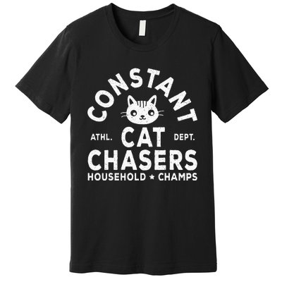 Funny Constant Cat Chasers Household Champs Retro Cats Lover Premium T-Shirt