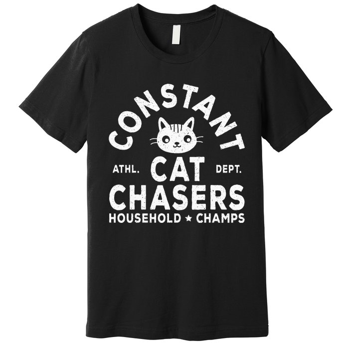 Funny Constant Cat Chasers Household Champs Retro Cats Lover Premium T-Shirt