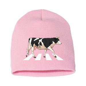 Funny Crosswalk Cows Farming Farm Cow Short Acrylic Beanie