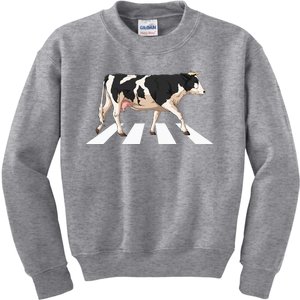 Funny Crosswalk Cows Farming Farm Cow Kids Sweatshirt