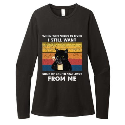 Funny Cat Cat When This Virus Is Over Black Cat Womens CVC Long Sleeve Shirt